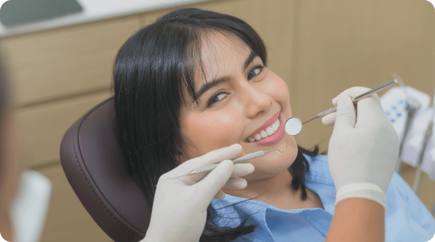 Dental patient during dental hygiene consultation