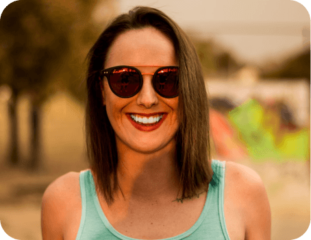 Woman smiling with beautiful healthy smile